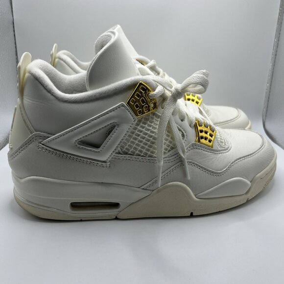 Nike Air Jordan 4 Retro Metallic Gold Athletic Sneaker W 11 Mens 9.5 - Picture 1 of 7